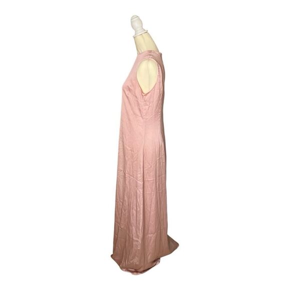 Veiled Collection New York Designer Maxi Dress Light Pink Crepe US Small - Picture 5 of 9